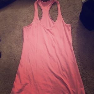 Slim fitting hot pink racer back tank